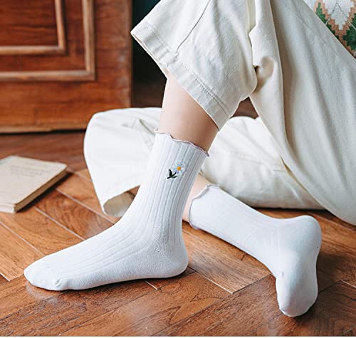 5 Pairs Women Socks Casual Cotton Cute Girls Ankle Socks Durable