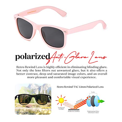 Retro Rewind Polarized Matte Finish UV Protect Cool Vintage 80s Shades Sunglasses