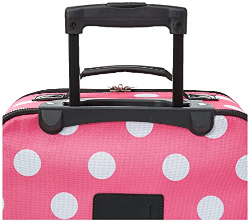 Rockland Fashion Softside Upright Luggage Set, Pink Dots, 2-Piece (14/19)