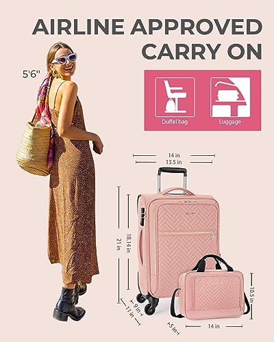 2-Pc Carry On Luggage Set, Expandable Soft Side Suitcases (4 colors)