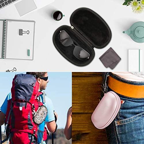 Fintie Sunglasses Case with Carabiner, Hard Shell Shockproof Sport Glasses Case Travel Zipper Eyeglasses Case, Marble Tiles