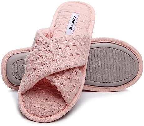 JOJOCOSY Pure Cotton Women’s Comfy Memory Foam Cross-bond Slide Slippers
