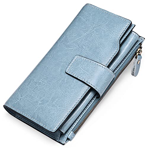 Women's RFID-Blocking Genuine Leather Clutch Card Holder Wallet  (8 colors)