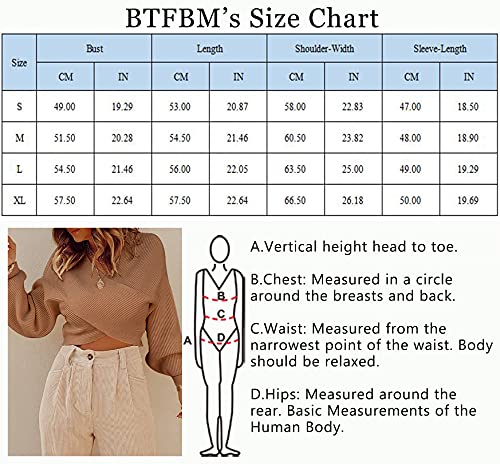 BTFBM Women Casual V Neck Long Sleeve Sweaters Cross Wrap Front Off Shoulder Asymmetric Hem Knitted Crop Solid Pullover(Solid Khaki, X-Large)