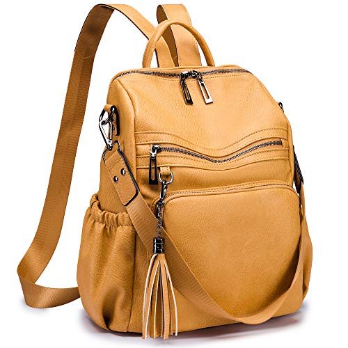 Roulens Women's Fashion Backpack Purses Fashion Leather Large Design Ladies College Shoulder Bags PU Leather Travel bag