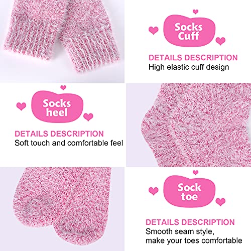 Fuzzy Socks Women, ICEIVY Soft Knit Wool Winter Thick Warm Cabin Fuzzy Crew Women Socks 5 Pack (Multicolor-A)