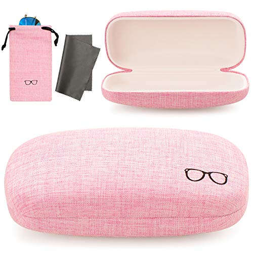 Vemiss Hard Shell Eyeglasses Case Linen Fabrics Large Sunglasses Case Concise