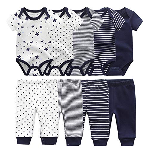 Kiddiezoom Unisex Baby Bodysuits Pants Baby Clothes Short Sleeve Bodysuits