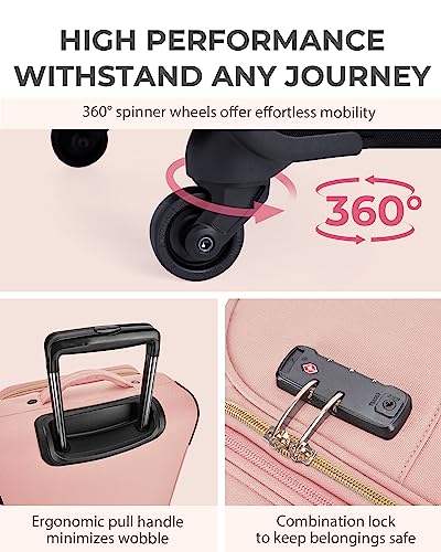 2-Pc Carry On Luggage Set, Expandable Soft Side Suitcases (4 colors)