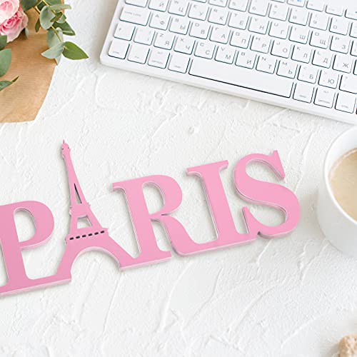 Pink Paris Eiffel Tower Themed Wooden Letters Home Decor Wall Art