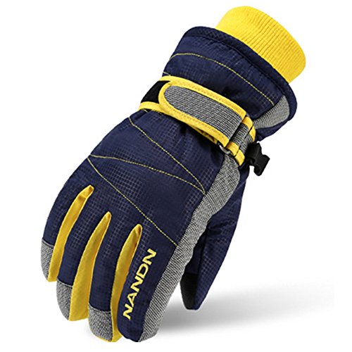 MAGARROW Winter Warm Windproof Outdoor Sports Gloves For Children and Adults (Dark Blue, Small (Fit kids 6-7 years old))