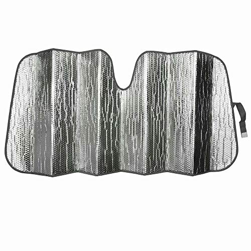 BIGCARJOB Tropical Island Sunset Auto Windshield Sun Shade for Car SUV Truck Bubble Foil Folding Accordion Tree Print