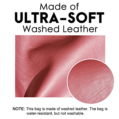 Scarleton Satchel Handbag for Women, Ultra Soft Washed Vegan Leather Crossbody Bag, Shoulder Bag, Tote Purse, H129205A, Dark Pink