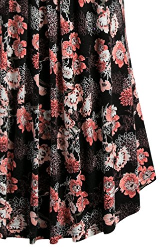 Black & Pink Floral Loose Casual Pleated Sleeveless Summer Camisole Top