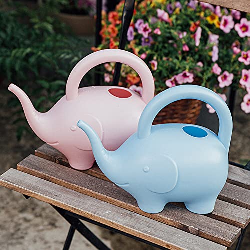 LOYUYU 0.4 Gallon Plastic Watering Can Small Lightweight Cute Indoor Outdoor Garden Plants, Adult Kids Toy Elephant Watering Can STYLE1: Pink