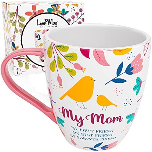 Love Mug: Bird Design Mom Mug, Mom Coffee Mug Cup, Gifts For Mom From Daughter and Son, Mother's Day Gifts For Mom, Mom Gifts, Birthday Gifts For Mom and Best Mom Mug. New Bone China
