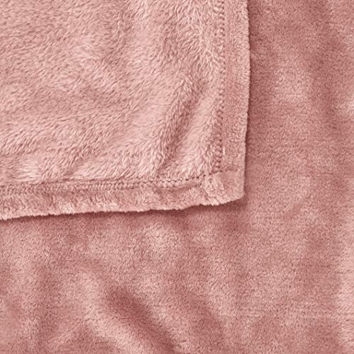 Exclusivo Mezcla Luxury Flannel Velvet Plush Throw Blanket – 50" x 60" (Pink) - Pink and Caboodle