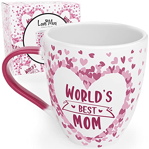 Love Mug: World's Best Mom Mug - Best Mom Coffee Mug and Tea Cup, Mother's Day Gift for Mom from Daughter and Son. Birthday Gifts for Mom, Mom Coffee Cup. New Bone China