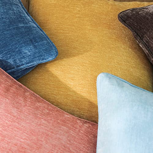 HPUK Cashmere Pillow Covers Pack of 2, Decorative Square Cushion Covers , Set of 2 Couch Pillows for Sofa Couch, Living Room, Bedroom, Office, 18 x 18 inch, Tan