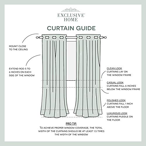 Exclusive Home Chateau Striped Faux Silk Grommet Top Curtain Panel Pair, 54"x84", Dove Grey