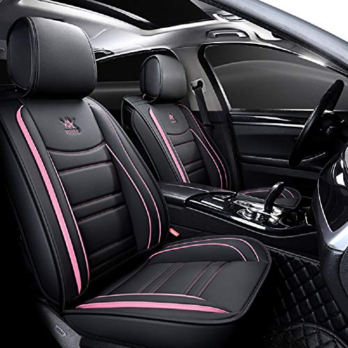 Luxury Leather Universal Auto Car Seat Covers, 5-Pc Full Set, Black ...