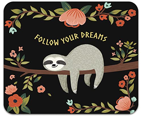 Mouse Pad, Dreaming Sloth, Anti-Slip for Office, Work or Gaming