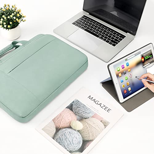 DOMISO 14 inch Laptop Bag Business Briefcase Water-resistant Notebook Messenger Shoulder Bag for 14" MacBook Pro/HP Stream 14 Chromebook 14/Lenovo IdeaPad ThinkPad/ASUS ZenBook, Mint Green