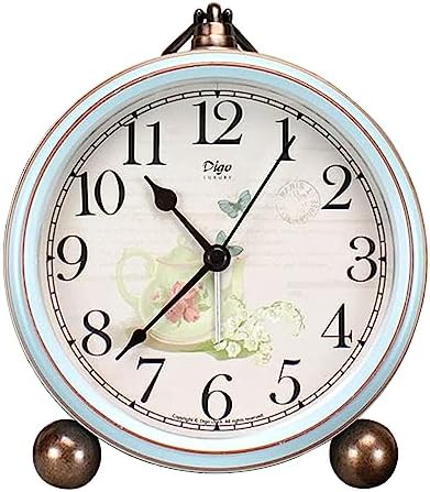 Maxspace Classic Vintage Clock - Elegant and Decorative Analog Clock,Silent Non-Ticking Clock with Distressed Metal Frame for Office, Living Room or Bedroom