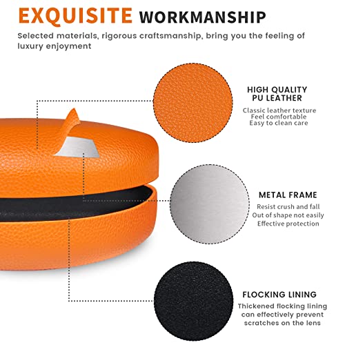 molshine Hard Shell Sunglasses Case,Classic Glasses Case for Sunglasses and Eyeglasses (Orange)