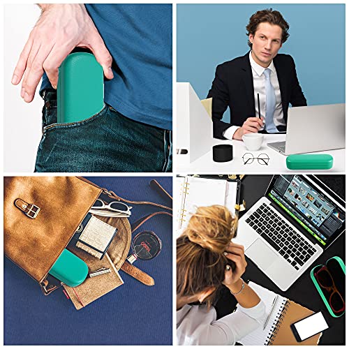 molshine Hard Shell PU Leather Glasses Case,Travel Portable Eyeglass Case for Men Women Girl Travel Study Work (Green)