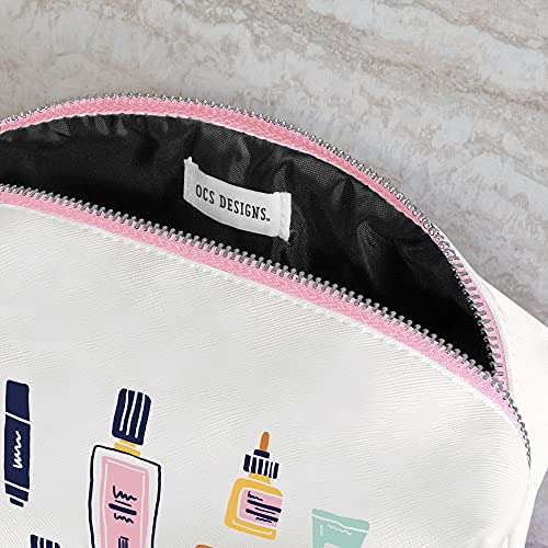 OCS Designs Cosmetic Bag - Potions and Lotions Organizer for Travel Size Toiletries - Loaf Pouch Storage for Makeup, Brushes, & Accessories with Full Zip Closure