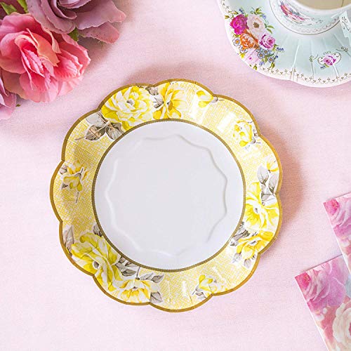 Talking Tables Truly Scrumptious Vintage Floral Small 6.75 Paper Plates in 6 Designs for a Tea Party or Picnic, Multicolor (24 Pack)