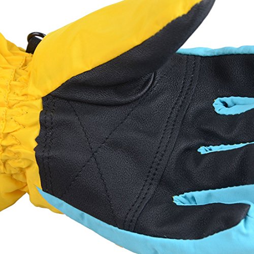 AMYIPO Kids Winter Snow Ski Gloves Children Snowboard Gloves for Boys Girls (Yellow, XS (4-5 Years))