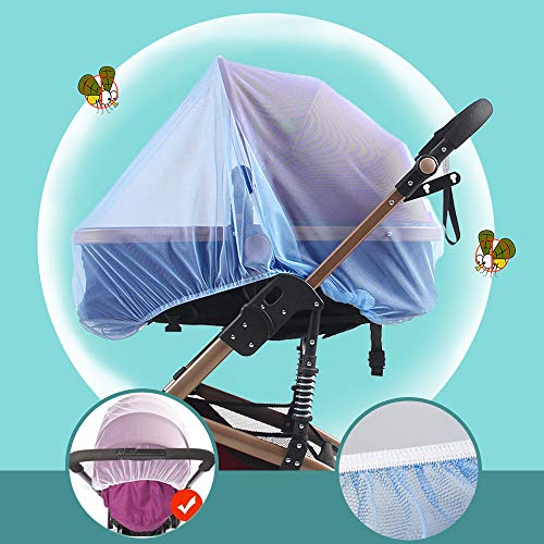 Mosquito Net for Stroller - 2 Pack Durable Baby Stroller Mosquito Net - Perfect Bug Net for Strollers, Bassinets, Cradles, Playards, Pack N Plays and Portable Mini Crib (Blue) …