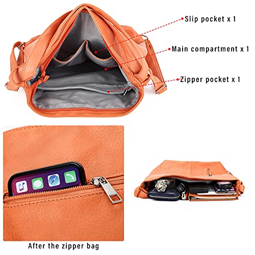 Purse for Women Convertible Backpack Purses and Handbags - Orange