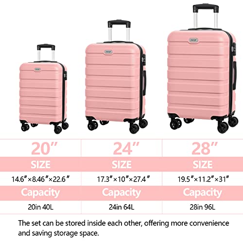3-Pc Hard Shell Lightweight Suitcase Luggage Set with 4 Spinner Wheels and TSA Locks  (12 colors)