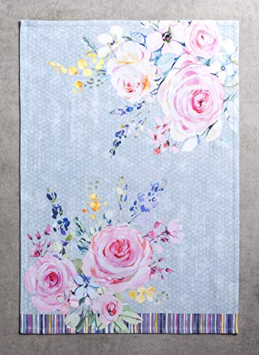 Maison d' Hermine Sweet Rose Lavender 100% Cotton Set of 3 Multi-Purpose Kitchen Towel Soft Absorbent Dish Towels | Tea Towels | Bar Towels | Spring/Summer (20 Inch by 27.50 Inch)