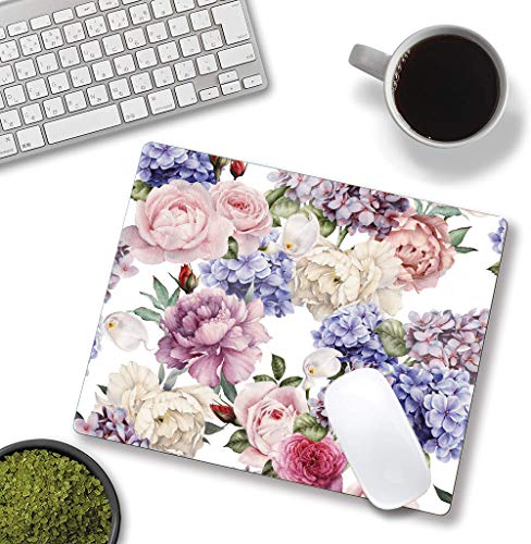 45 Floral Roses Mouse Pad, Watercolor Flowers, Non-Slip for Office, Work or Gaming