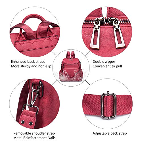 Roulens Women's Fashion Backpack Purses Fashion Leather Large Design Ladies College Shoulder Bags PU Leather Travel bag