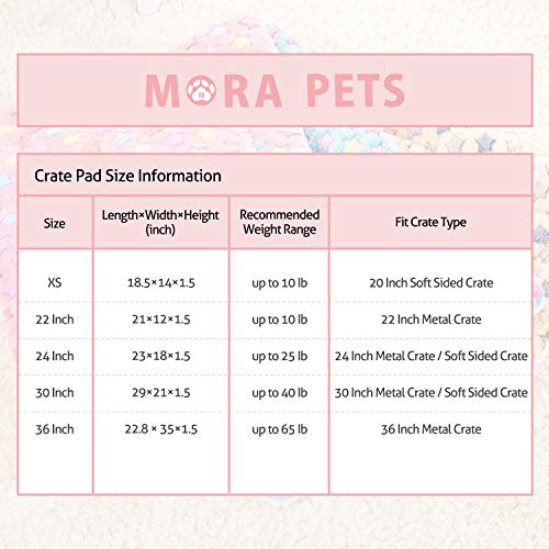 Ultra Soft Pet (Dog/Cat) Bed Mat with Cute Prints | Reversible Fleece Dog Crate Kennel Pad | Machine Washable Pet Bed Liner (24-Inch, Pink)