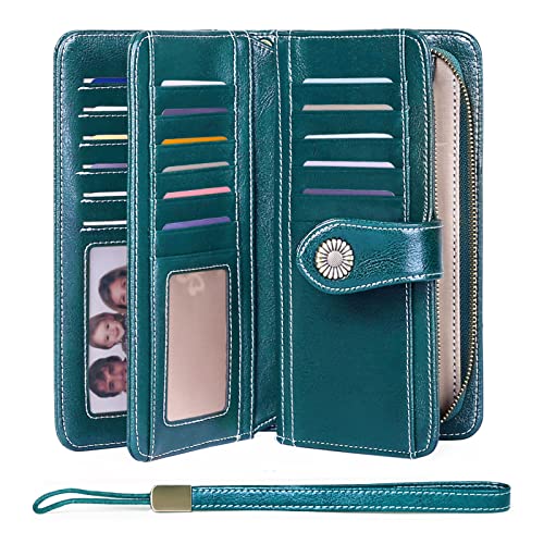 FALAN MULE Women's Wallet Genuine Leather RFID Blocking Large Capacity Trifold Ladies Wallet