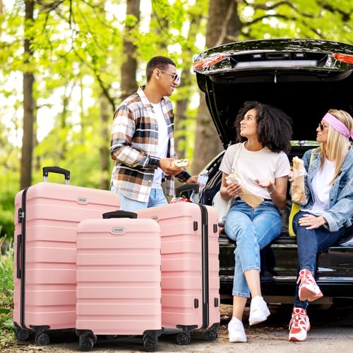 3-Pc Hard Shell Lightweight Suitcase Luggage Set with 4 Spinner Wheels and TSA Locks  (12 colors)