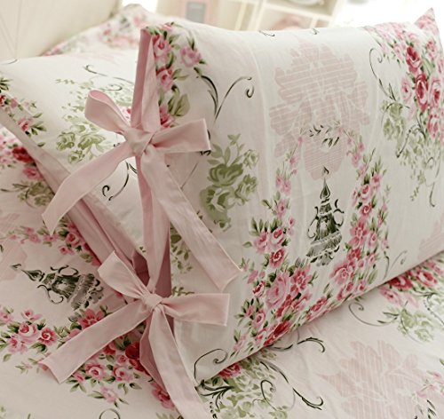 Midnight Rose Floral 4-Pc Cotton Bedding Sheets & Shams Set  (6 sizes)