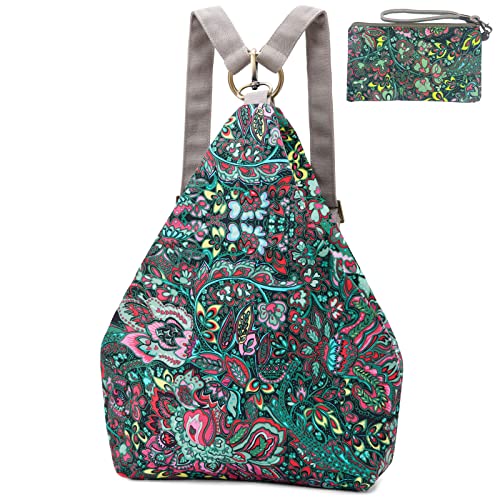 Black Butterfly Premium Backpack for Women, Bohemia Style Casual Daypack Backpack, Fashion, Light and Small (03-green plus)