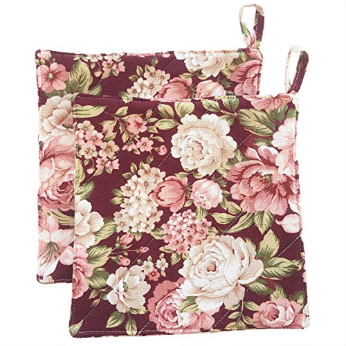CUSHYSTORE Canvas Pot Holder Oven Pads Potholders for Cooking Kitchen 7.75