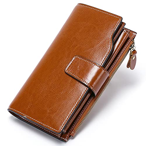Women's RFID-Blocking Genuine Leather Clutch Card Holder Wallet  (8 colors)