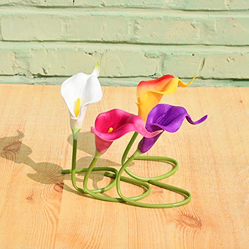 Mandy's 20pcs Colorful Flowers Artificial Calla Lily Silk Flowers 13.4" for Home Kitchen & Wedding