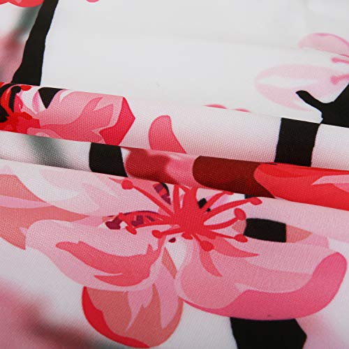 Pink & White Floral Sakura Cherry Blossom Shower Curtain w/Rings Set  (4 sizes)