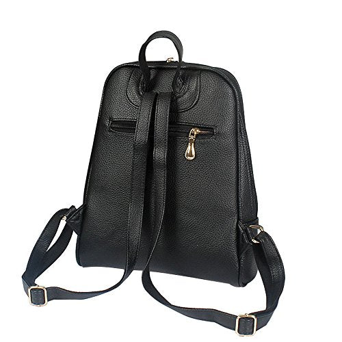 Nevenka Brand Women Bags Backpack PU Leather Zipper Bags Purse Casual Backpacks Shoulder Bags (WHITE)