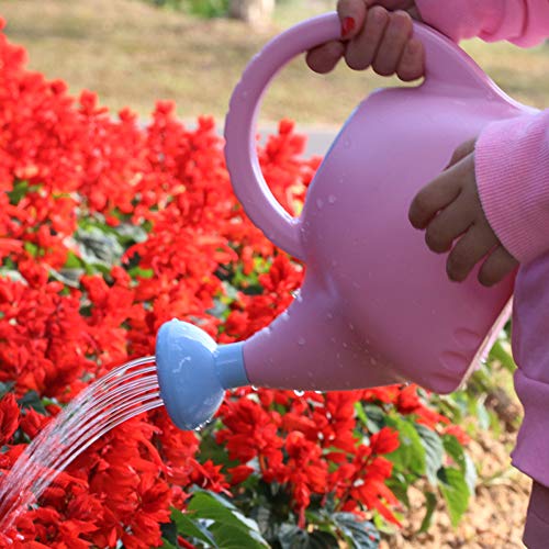 LOYUYU 0.4 Gallon Plastic Watering Can Small Lightweight Cute Indoor Outdoor Garden Plants, Kids Toy Watering Can with Shower Head Elephant: Pink